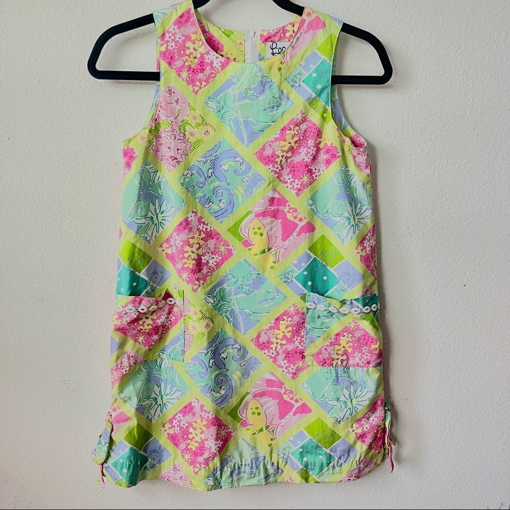 Lilly Pulitzer vintage white label surf n’ patch dress girls Sz 10